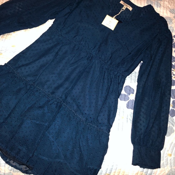 Tiered Ruffle Swiss Dot Fit-and-Flare Dress - Picture 6 of 7